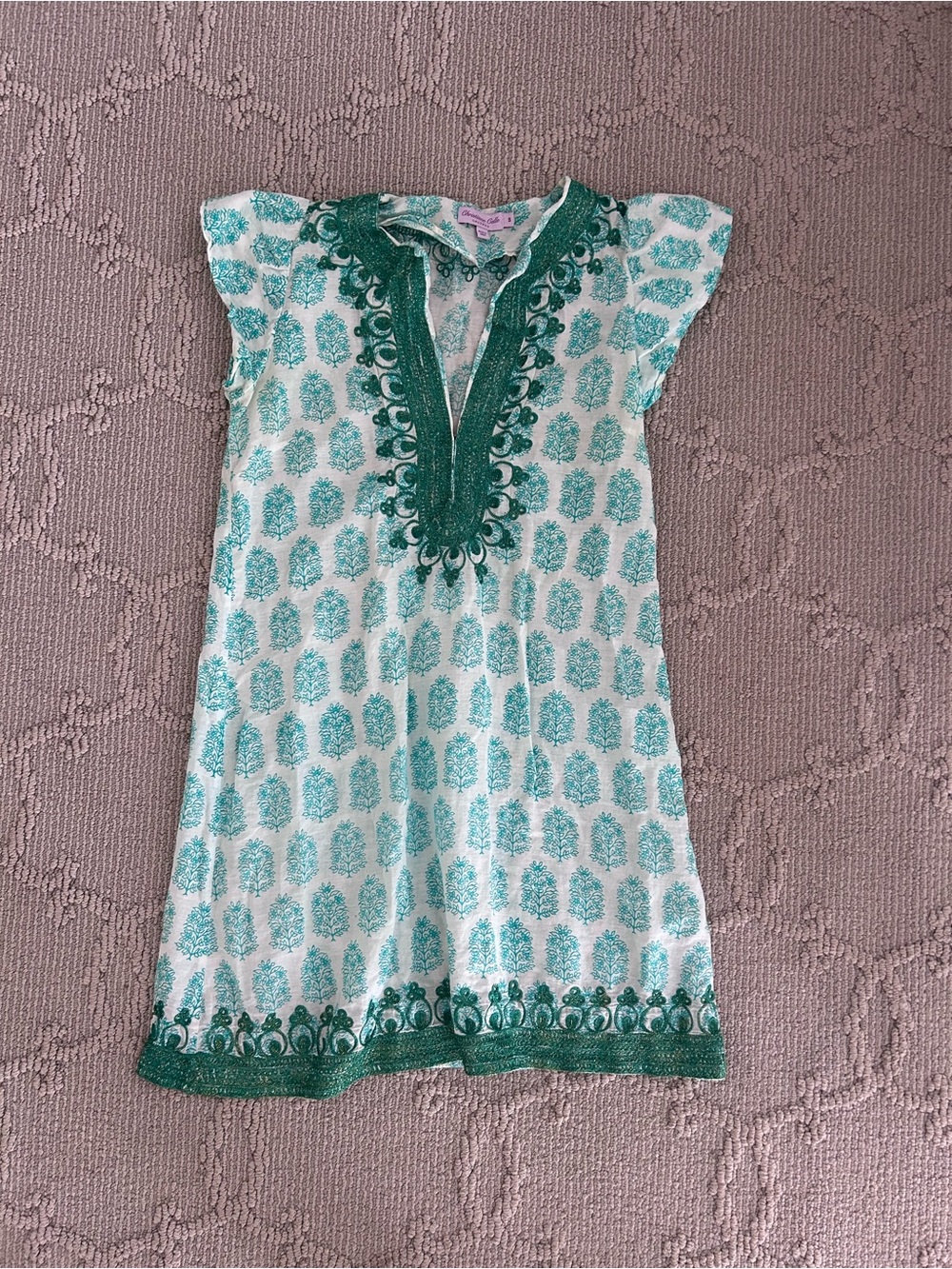 Women’s Green Printed Swim Coverup Tunic